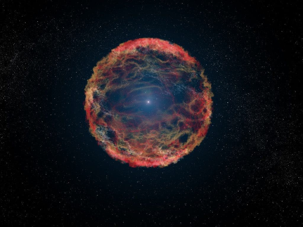 Artist's impression of supernova 1993J.  Credit: Wikimedia Commons