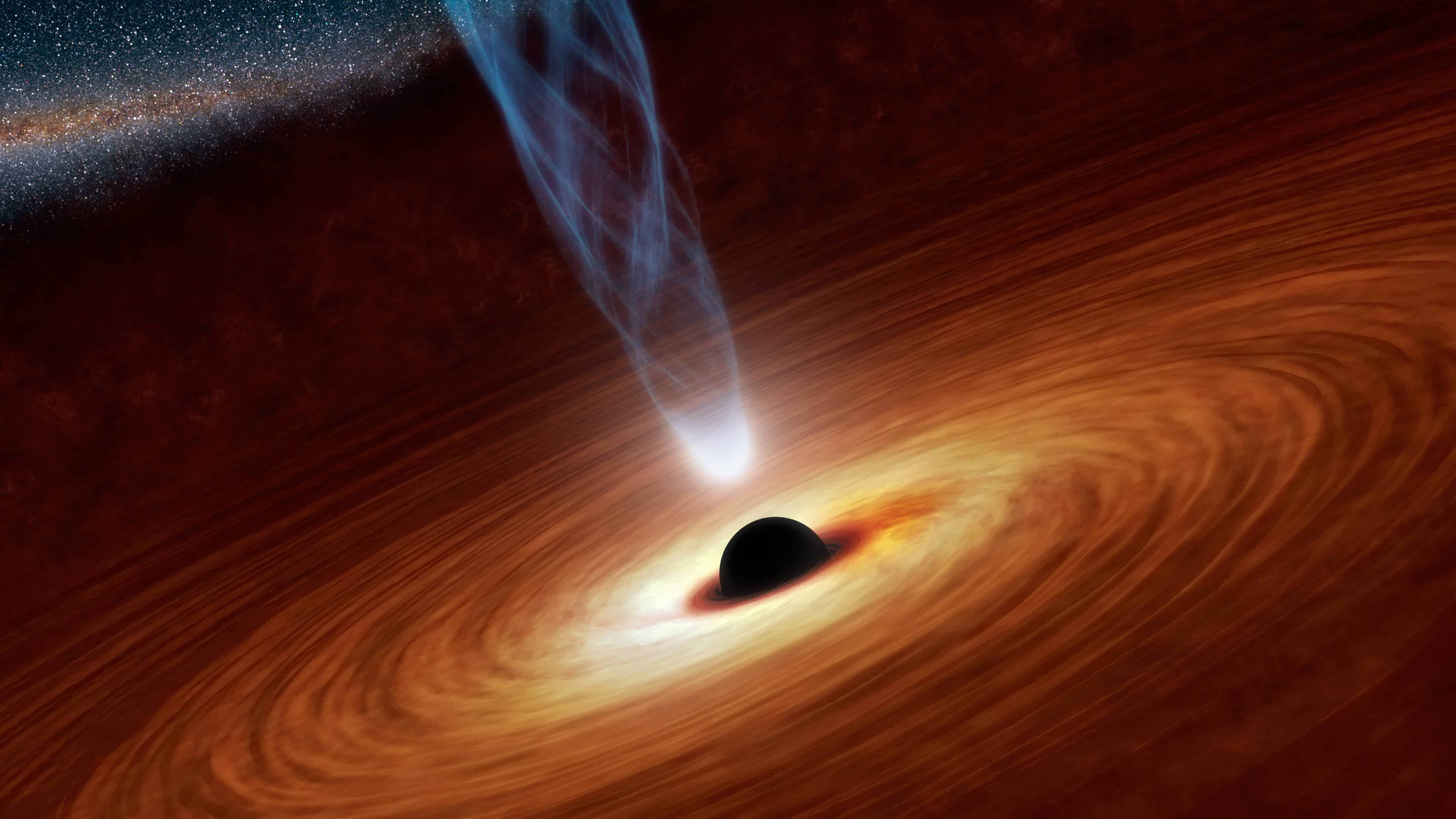 Artistic depiction of a black hole with a corona. Image by NASA/JPL.