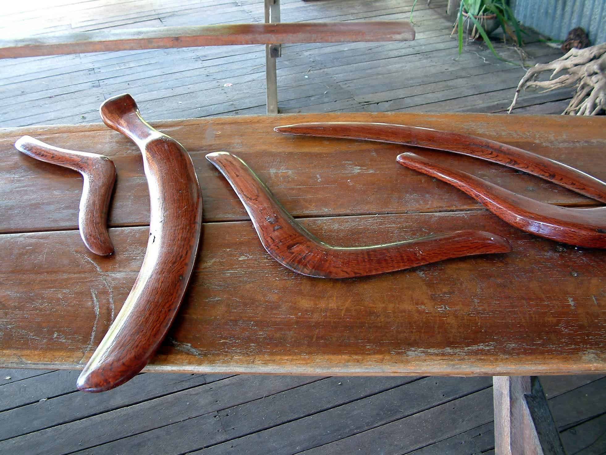 Australian Aboriginal boomerangs. Credit: Wikipedia