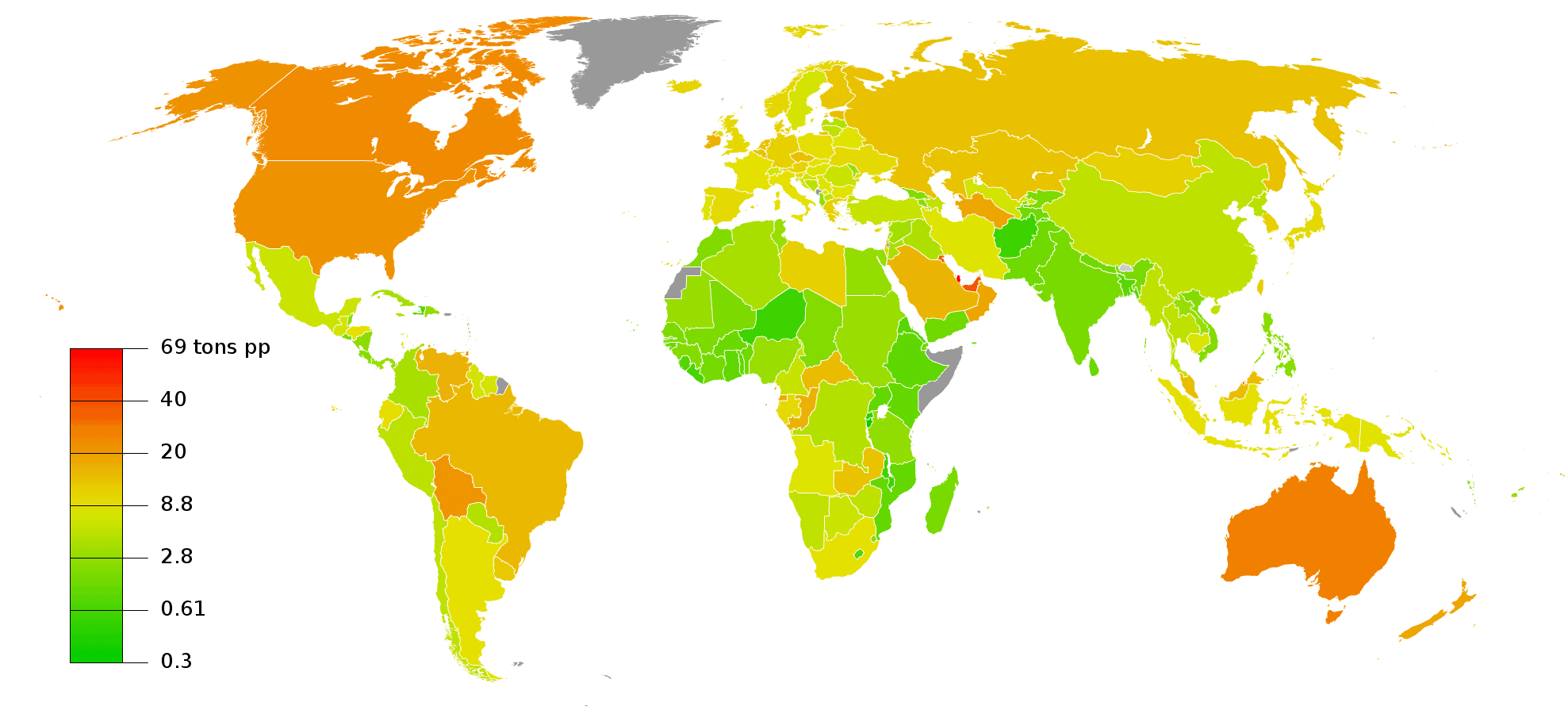 Per capita GHG emissions in 2005, including land-use change.