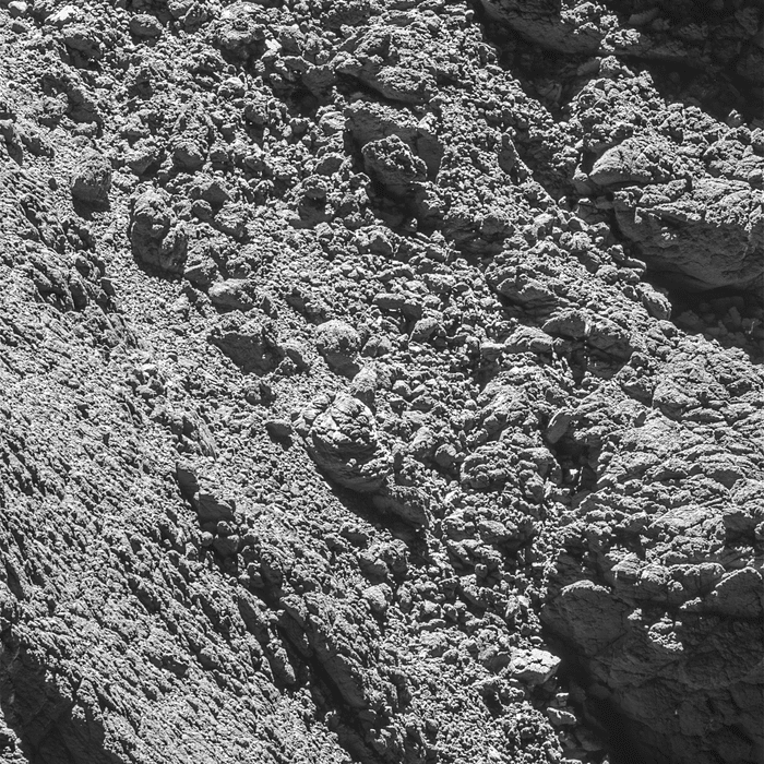 Can you spot Philae in this picture? Zoomed-in version below. Image via ESA.