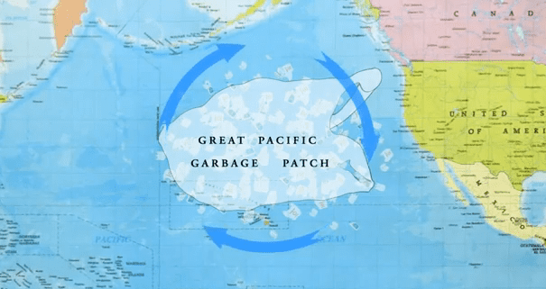 Approximate size of the garbage patch (the patch is not truly visible with the naked eye). Image via Remarkably.