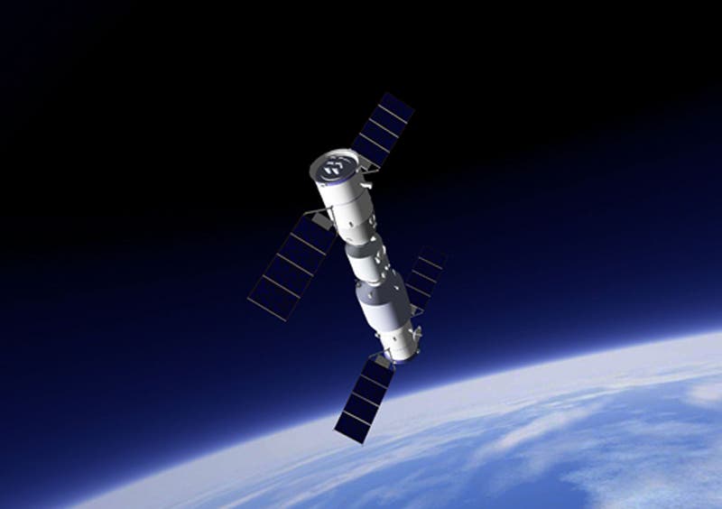 Artist's illustration of China's Tiangong-2 space lab docked with a crewed Shenzhou spacecraft.
Credit: China Aerospace Science and Technology Corporation