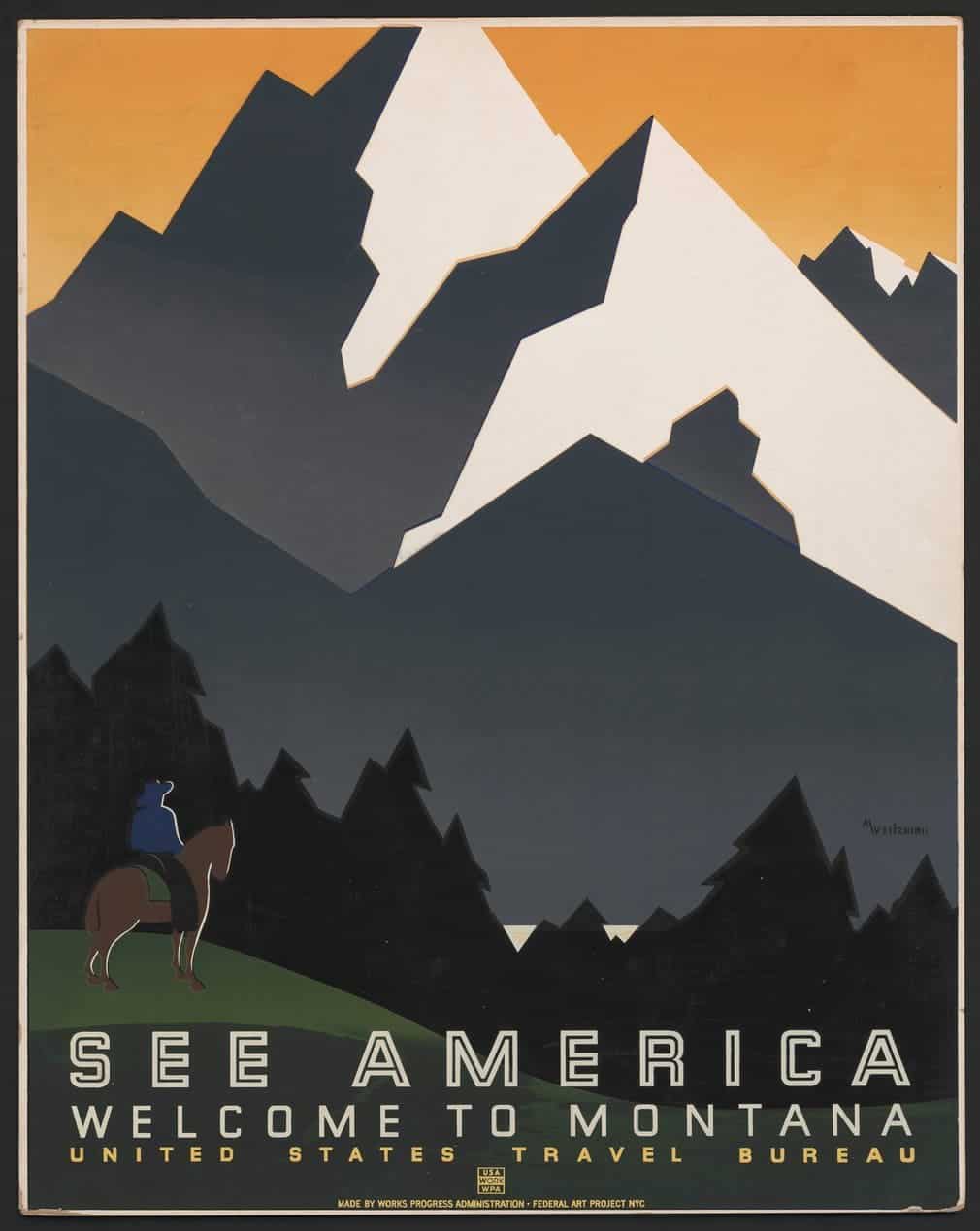Montana, United States Travel Bureau, late 1930s. 