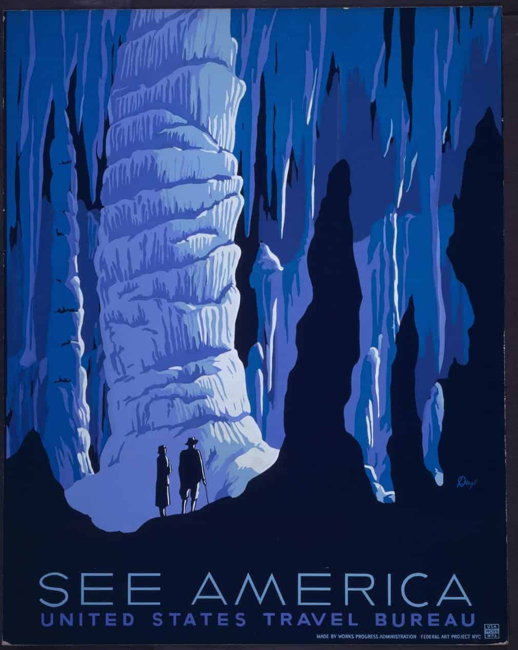 Poster promoting tourism in America, late 1930s.