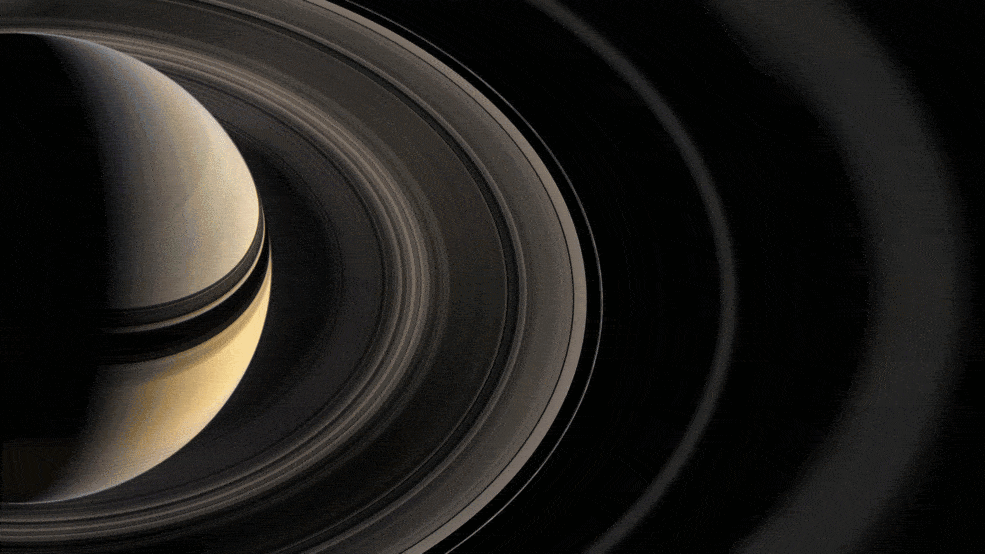 Saturn's rings were named alphabetically in the order they were discovered. The narrow F ring marks the outer boundary of the main ring system.
Credits: NASA/JPL-Caltech/Space Science Institute