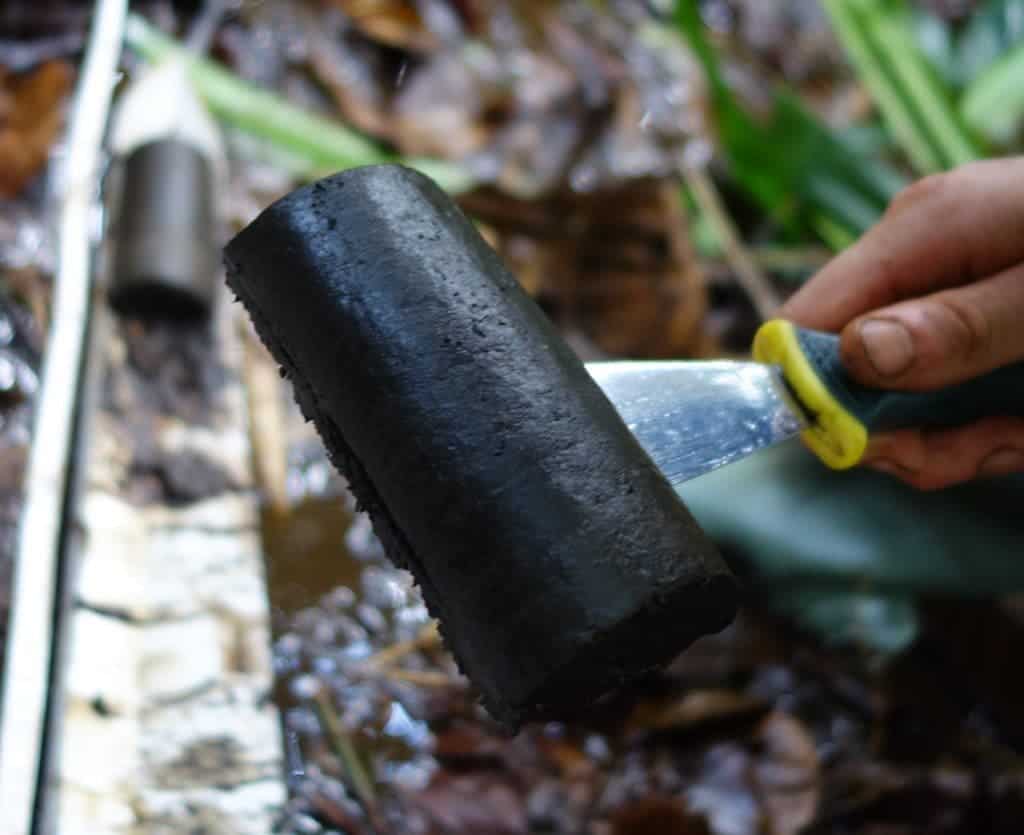 Peat sample retrieved from the Cuvette Centrale wetlands in Congo region. Credit: Simon Lewis, University of Leeds. 