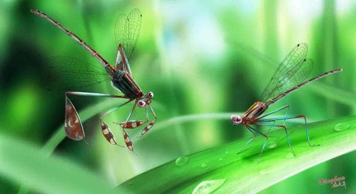 Reconstruction showing the courtship behavior. Image credits: Yang Dinghua.