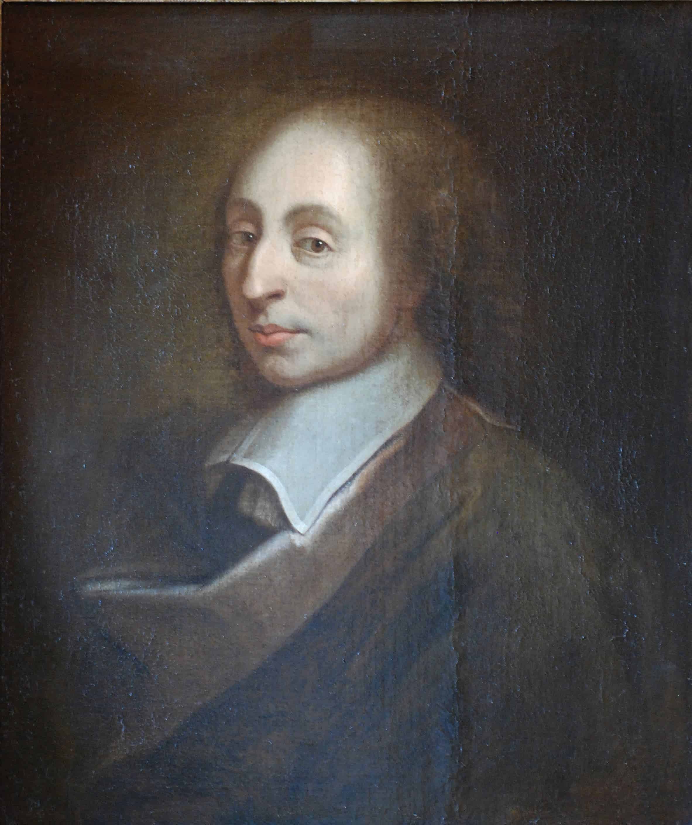 Painting of Blaise Pascal made by François II Quesnel for Gérard Edelinck in 1691.
