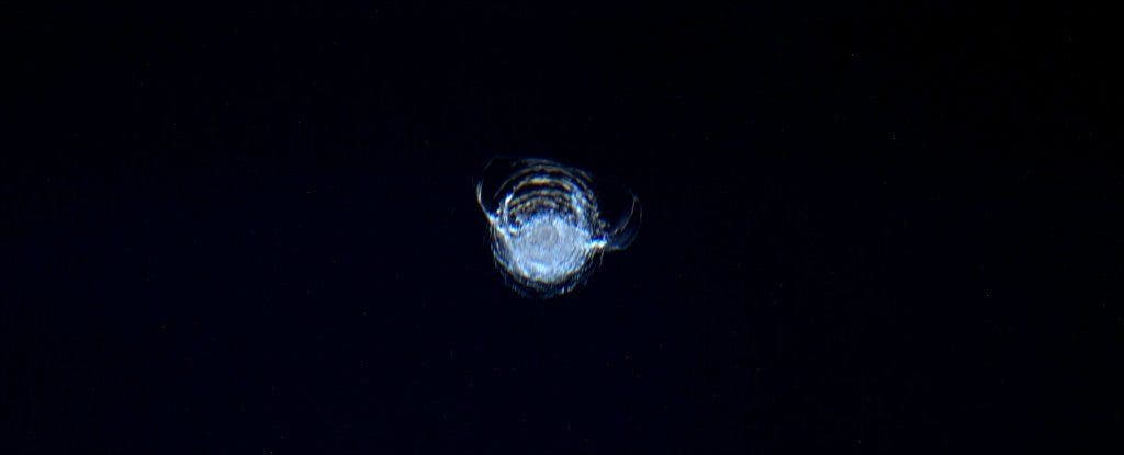 This isn't a crack on car's windshield, but 7-mm chip in diameter in one of the windows of the ISS' Cupola -- the dreamy vantage point which astronauts use to take amazing pictures. It was caused by "possibly a paint flake or small metal fragment no bigger than a few thousandths of a millimetre across," writes the ESA.