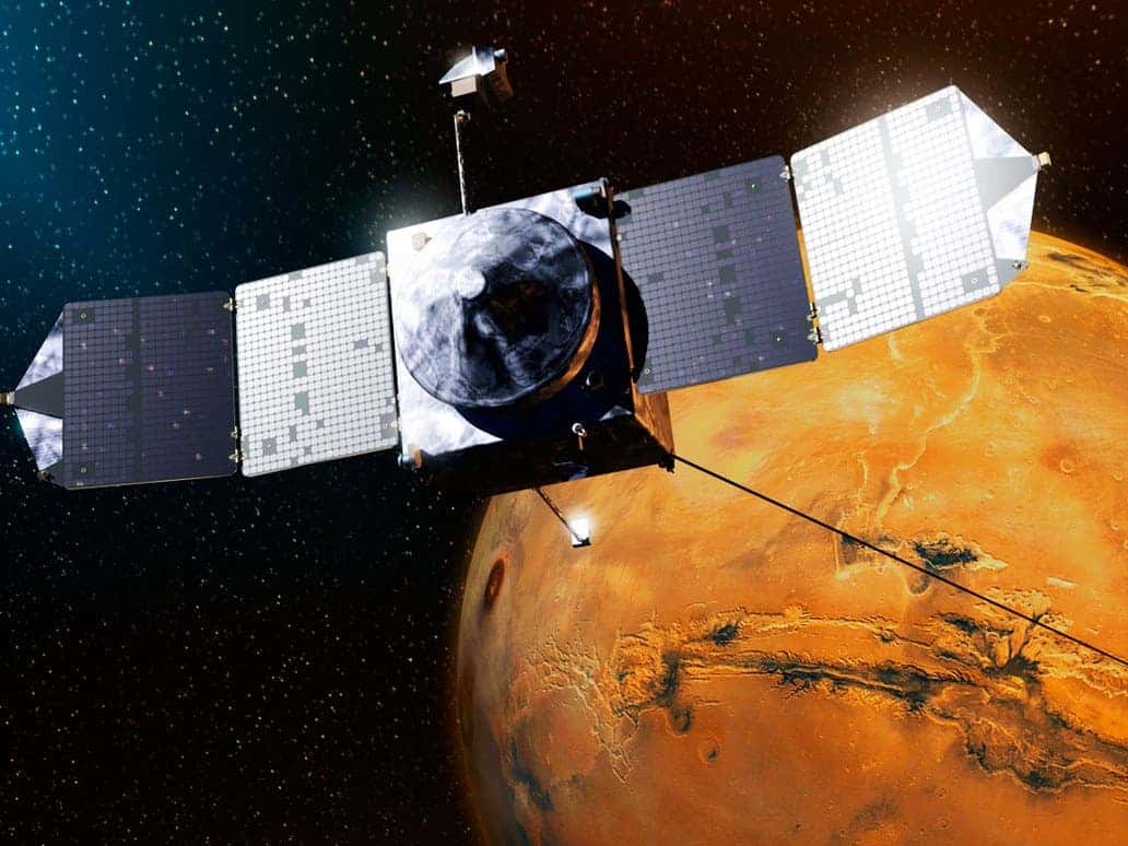Artist impression of MAVEN spacecraft. Credit: NASA.