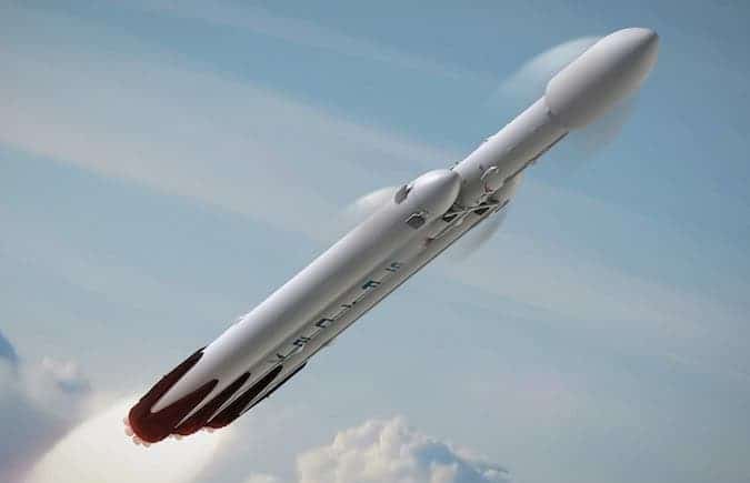 Artist’s concept of SpaceX’s Falcon Heavy rocket. Credit: SpaceX