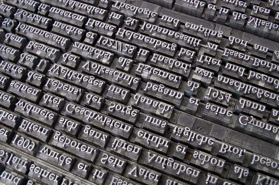 Typing fonts.