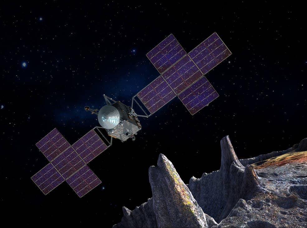 Artist's Concept of Psyche Spacecraft with Five-Panel Array. Image credits: NASA/JPL-Caltech/Arizona State Univ./Space Systems Loral/Peter Rubin.