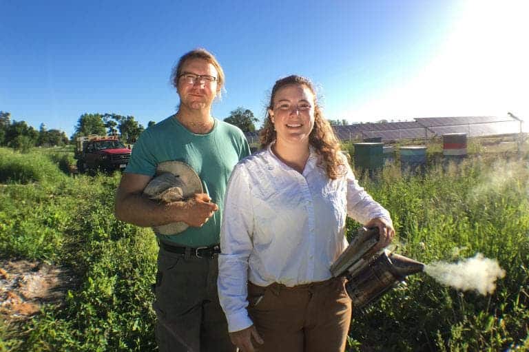 Travis and Chiara Bolton founded their Minnesota company after beekeeping as a hobby for several years. They brought a breath of fresh air. Image credits: Fresh Energy.