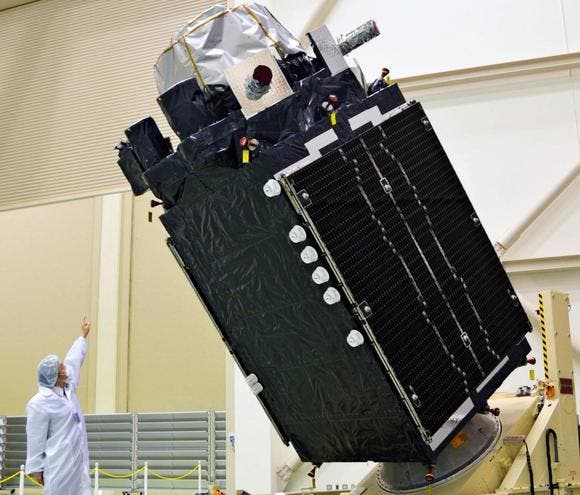 The quasi-zenith satellite Michibiki. Image credits: JAXA.