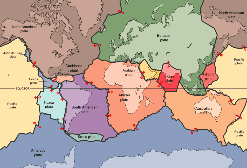 Tectonic plates.