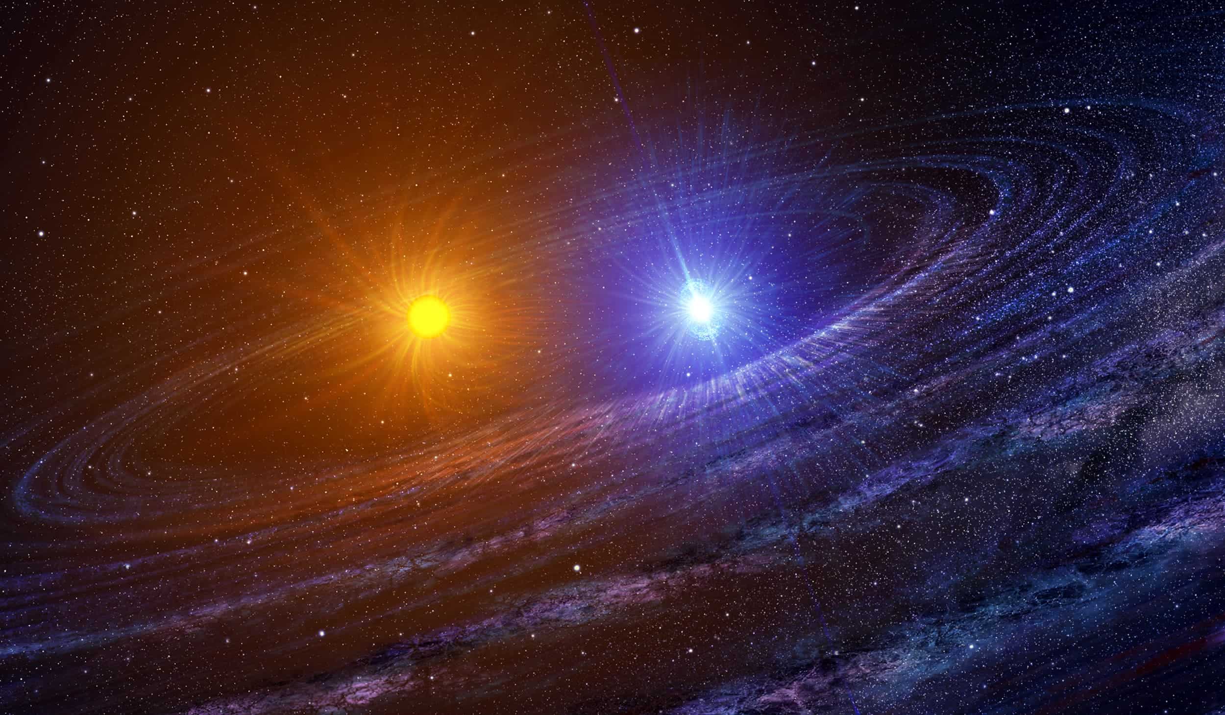 Artist impression of young binary system. Credit: NASA.