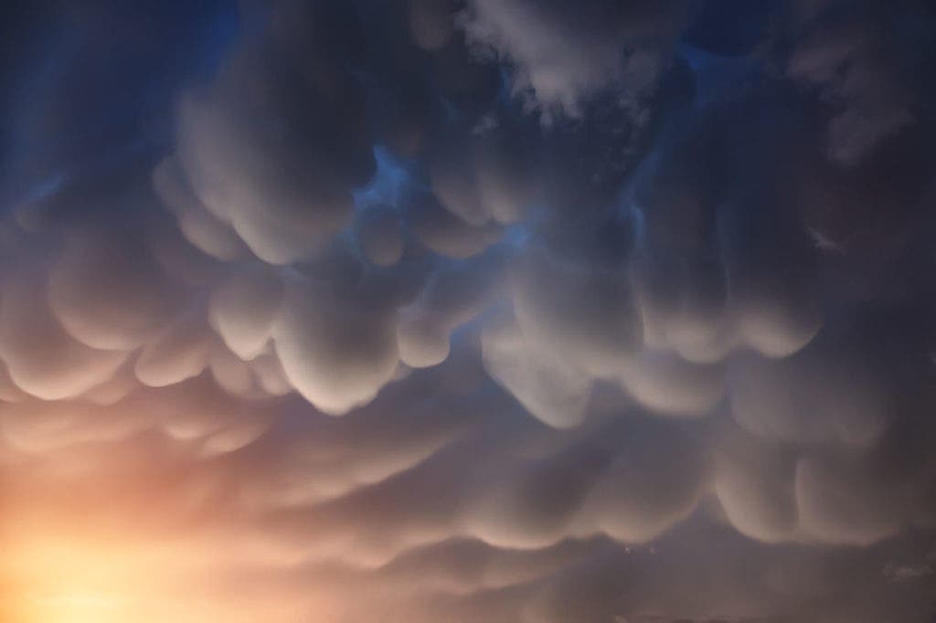 Mammatus clouds in the Nepal Himalayas. Also known as 'mammary clouds', Credit: Wikimedia Commons.