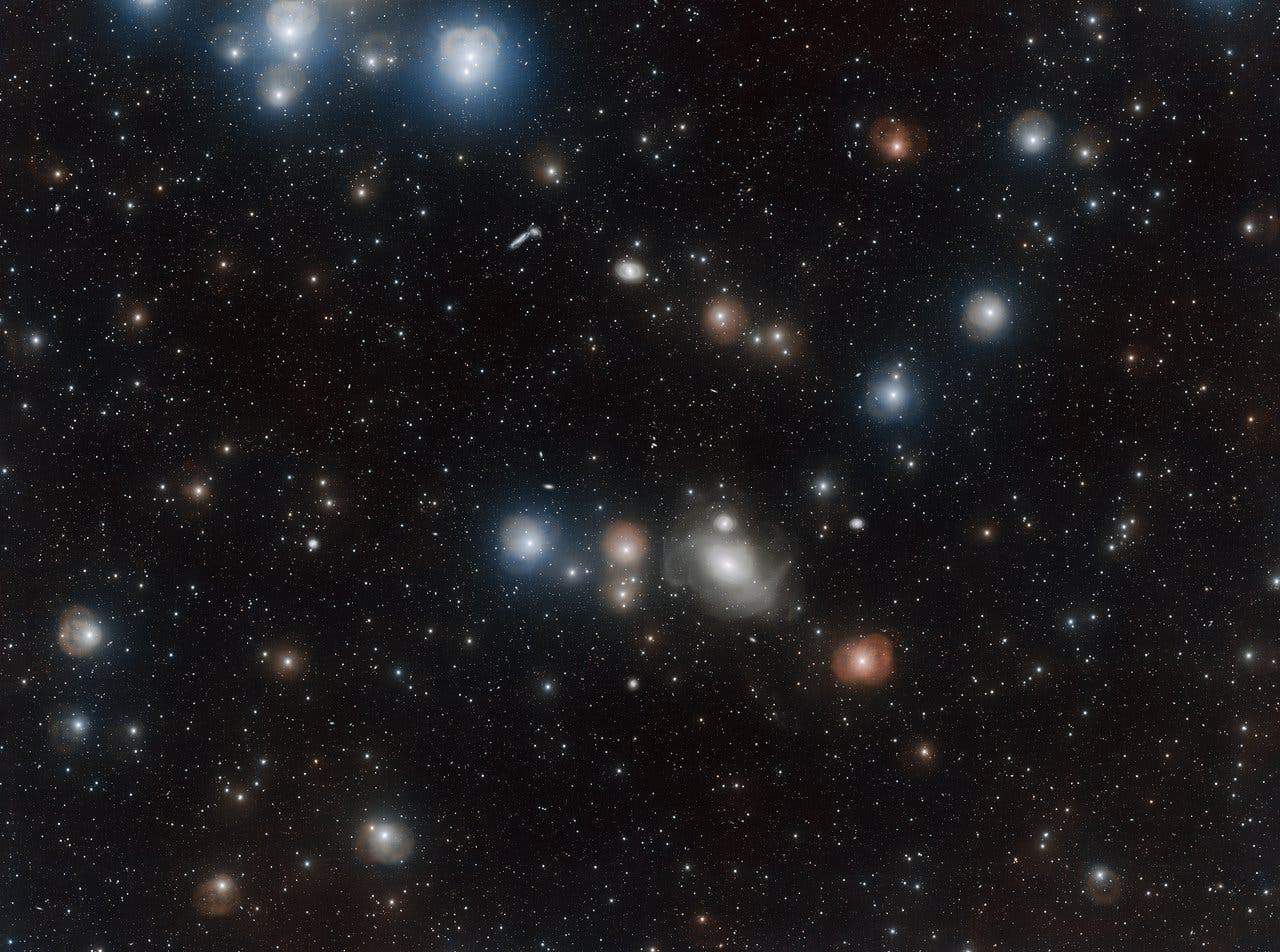The incredible Fornax Galaxy Cluster, home to more than 50 galaxies. Credit: ESO.