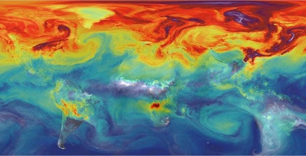 Building up a picture of CO2 is a complex business that requires a lot of modelling. Image credits: NASA / JPL.