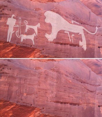 Lion hunt art.
