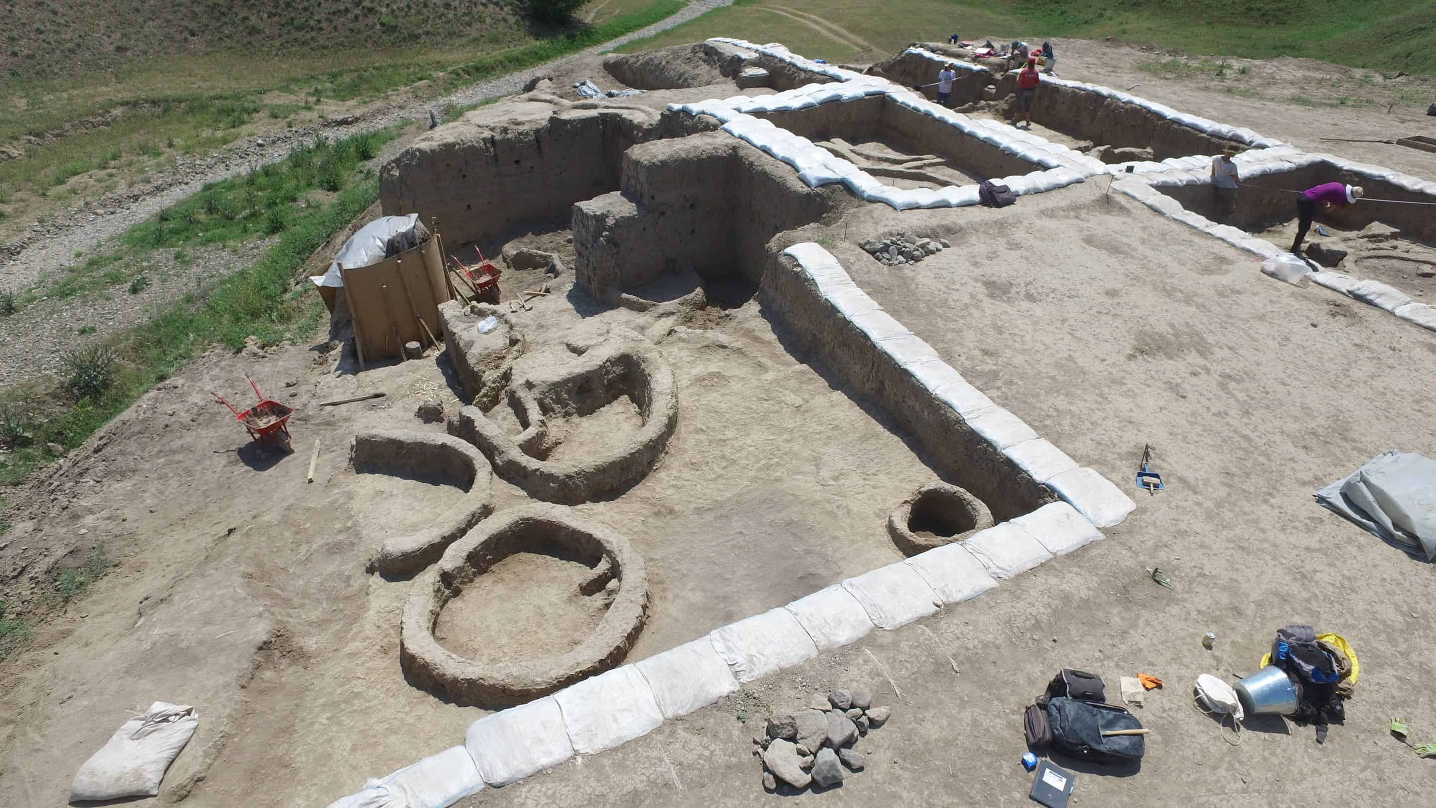 The excavations at the Gadachrili Gora site in Georgia. Credit: Stephen Batiuk.