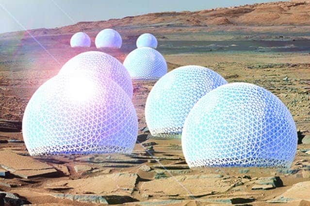 The MIT team won first place for urban design with the Redwood Forest, a series of woodsy habitats enclosed in open, public domes that would reside on the Martian surface. Image credits: Valentina Sumini.