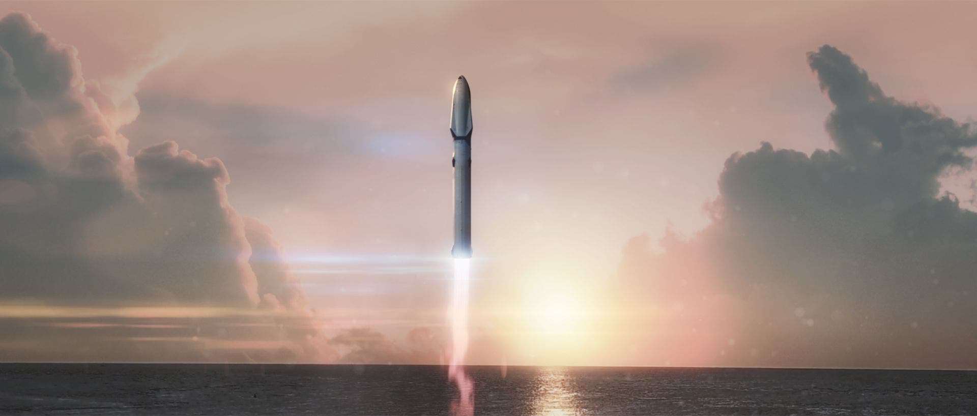 Artist illustation of BFT taking off. Credit: SpaceX.