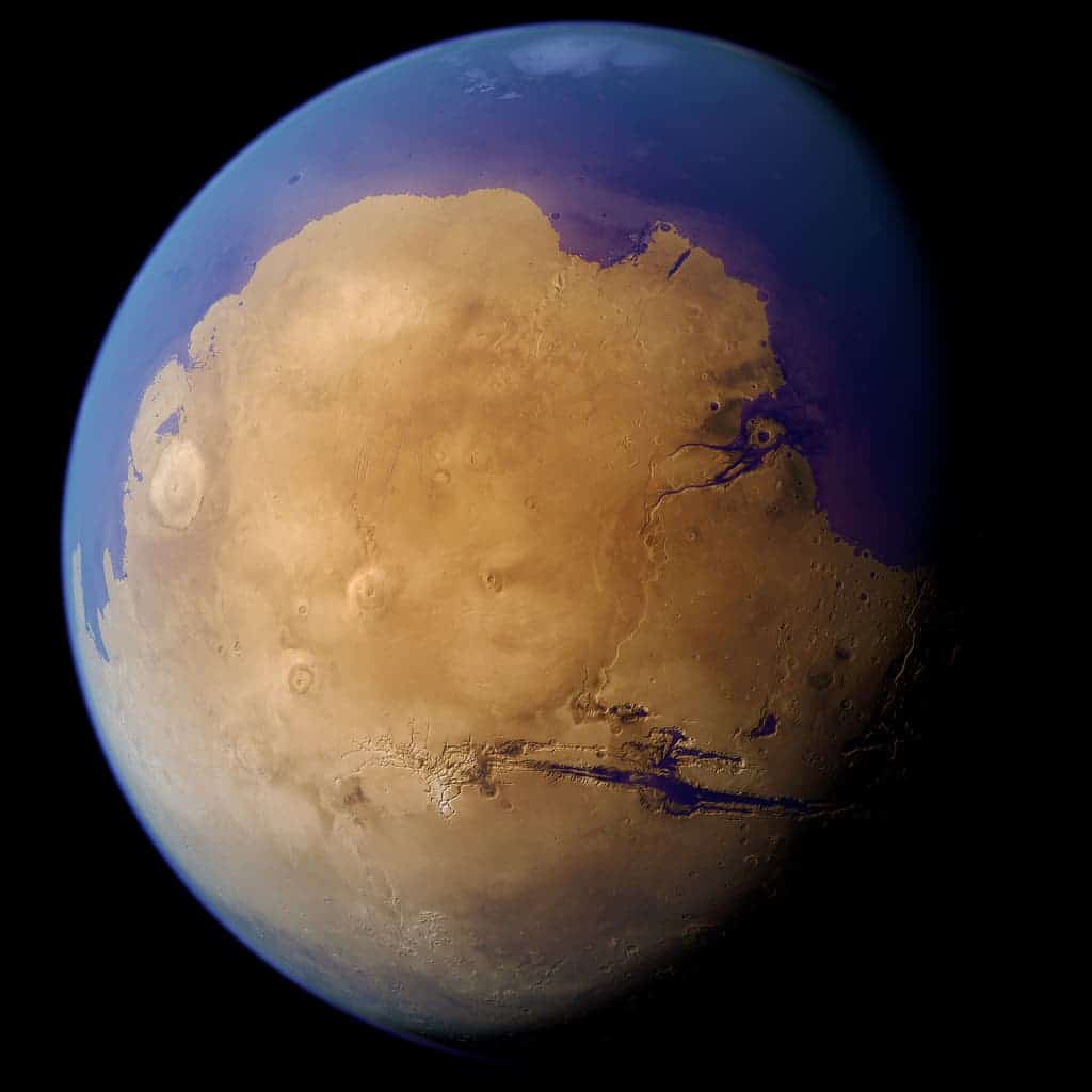 A depiction of how oceans on Mars would have looked like. Image credits: Kevin McGill / Flickr.