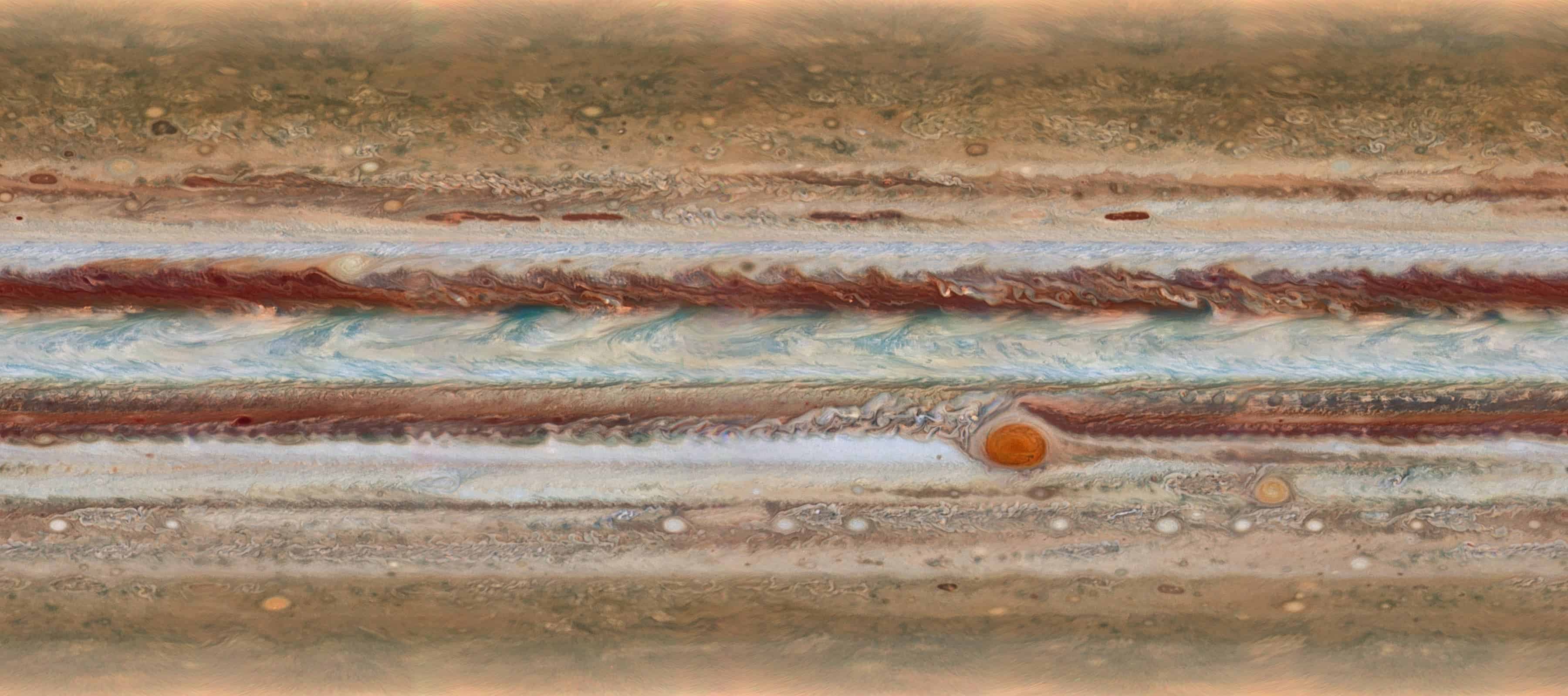 Jupiter's winds are tightly connected to the planet's gravitational and magnetic fields. Image credits: NASA / ESA / UC Berkeley.