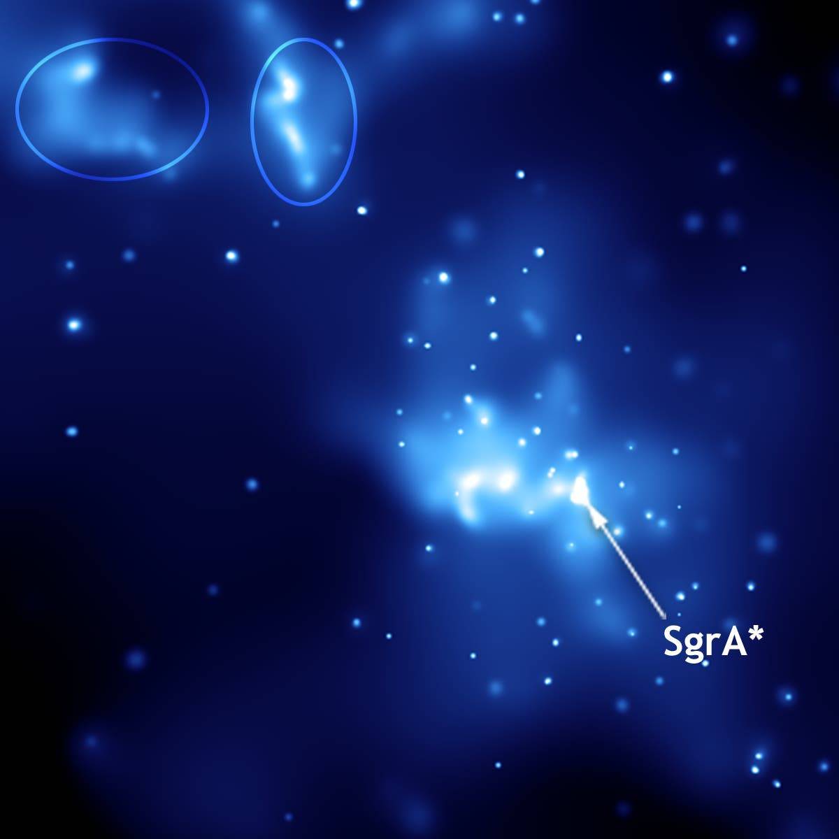 Sagittarius A*, the black hole at the centre of our own galaxy. This image was taken with NASA's Chandra X-Ray Observatory.