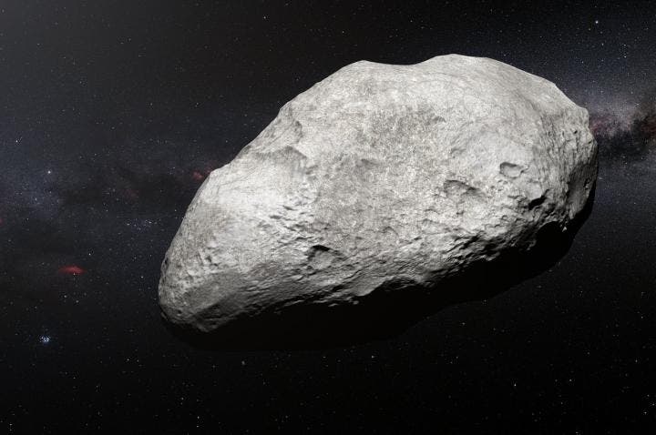 the exiled asteroid 2004 EW95, the first carbon-rich asteroid confirmed to exist in the Kuiper Belt and a relic of the primordial solar system. Image credits: ESO/M. Kornmesser.