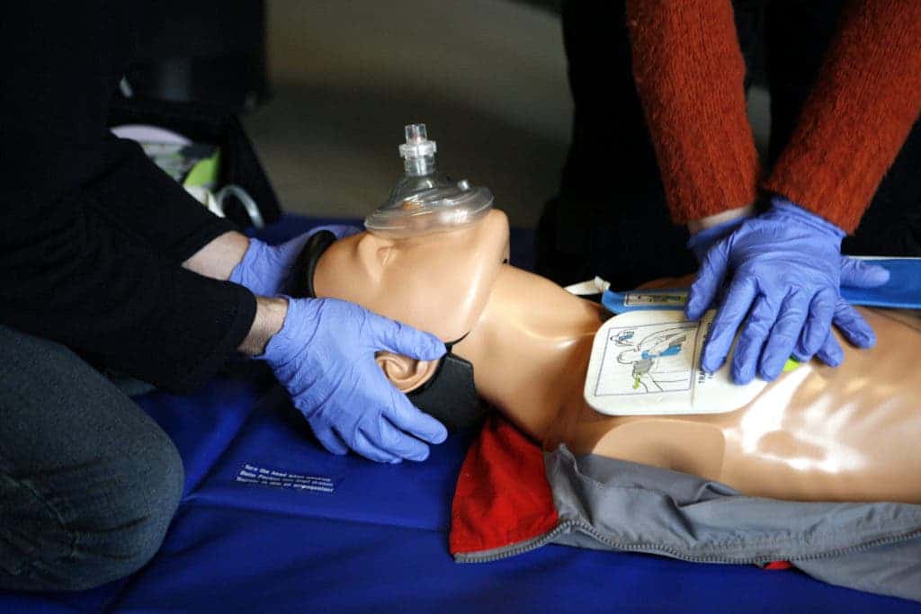 CPR training.