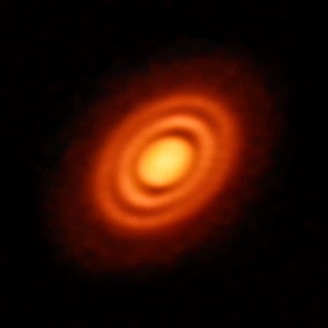 These gaps in the rings of gas and dust could be used by forming planets. Credit: B. Saxton NRAO/AUI/NSF.
