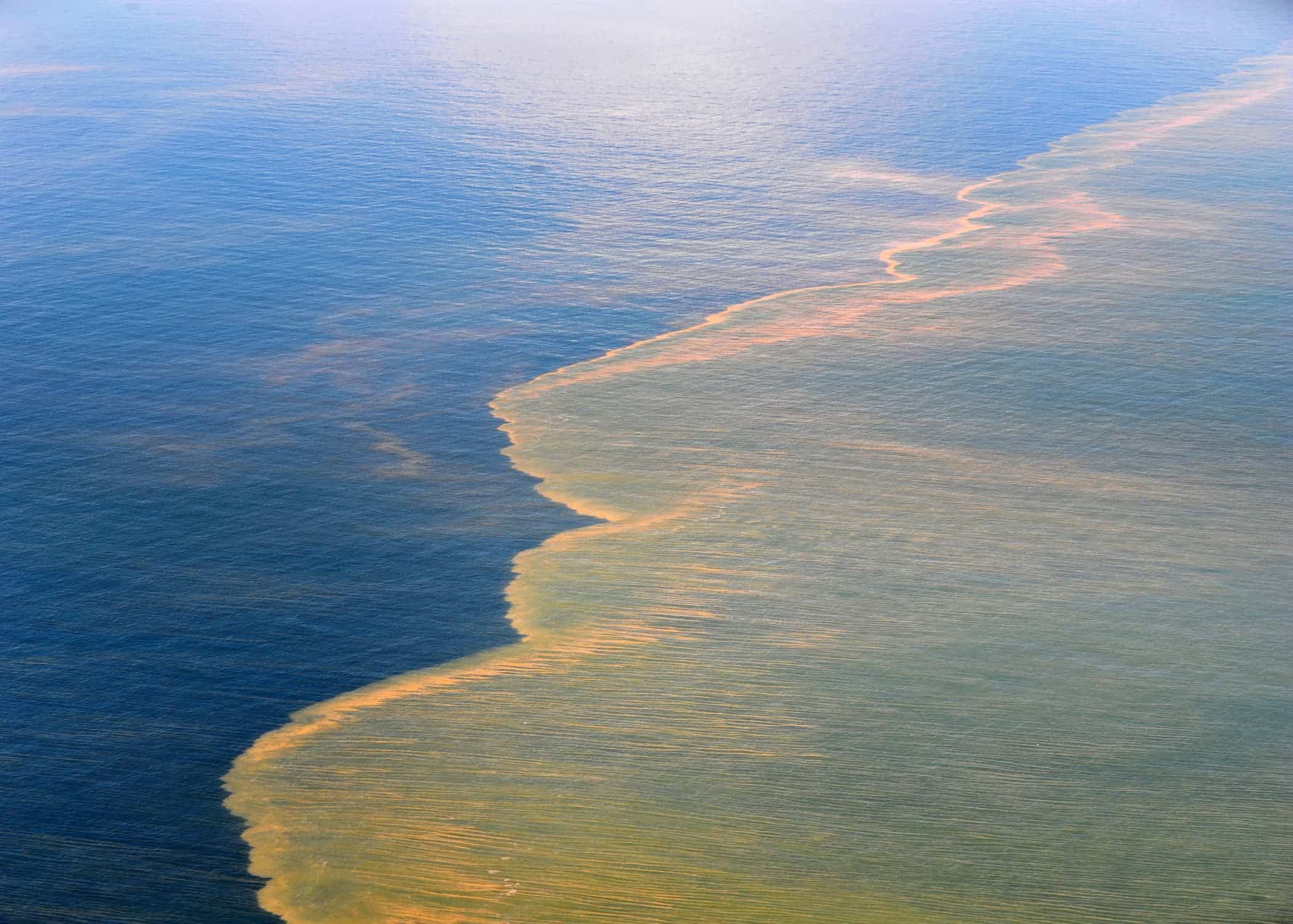 Oil from the Deepwater Horizon oil spill approaches the coast of Mobile, Alabama, May 6, 2010.