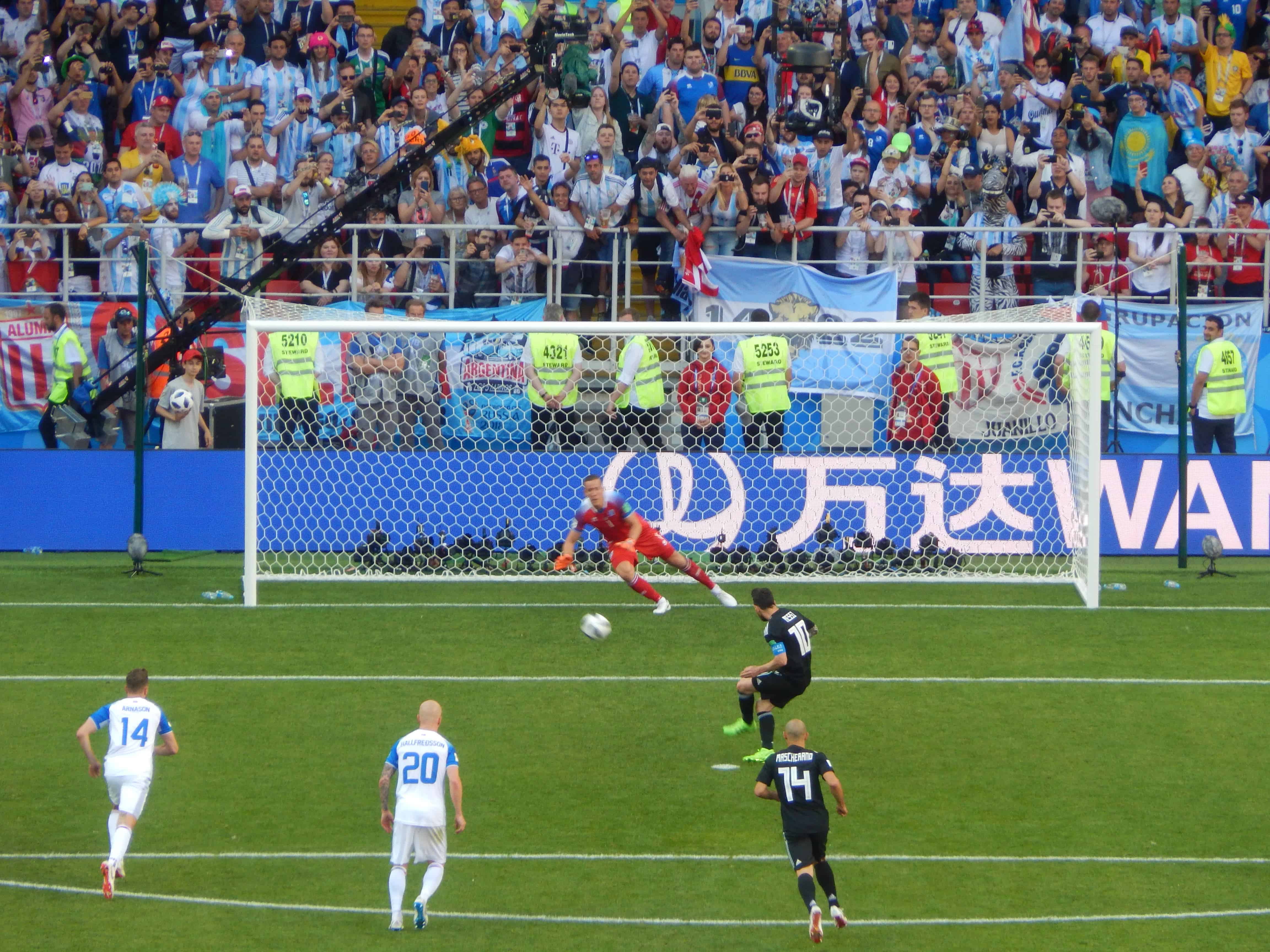 Lionel Messi, universally regarded as one of the best players in modern football, shown here taking a penalty against Iceland. He didn't score.