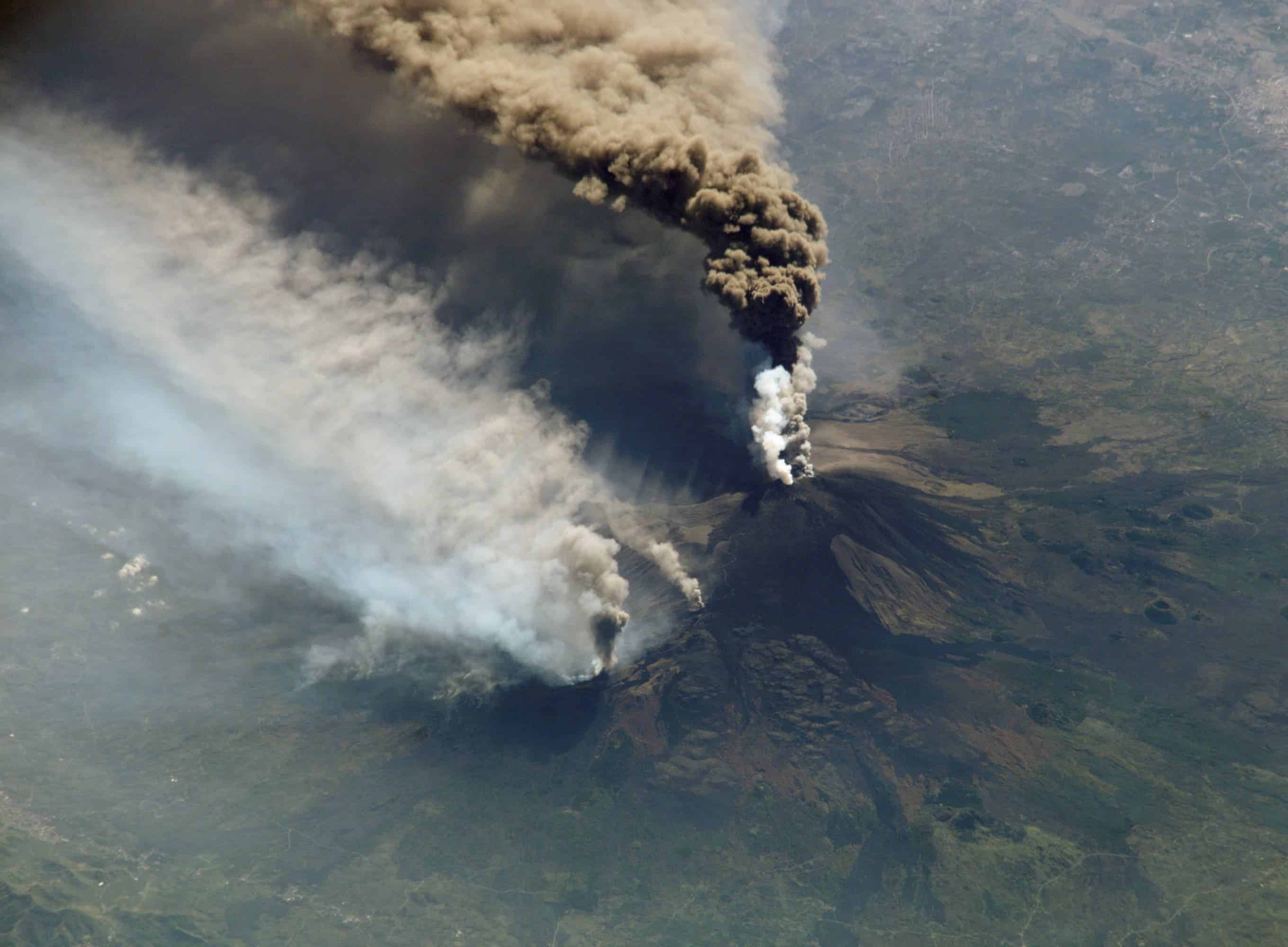 An Etna eruption as seen from the International Space Station.