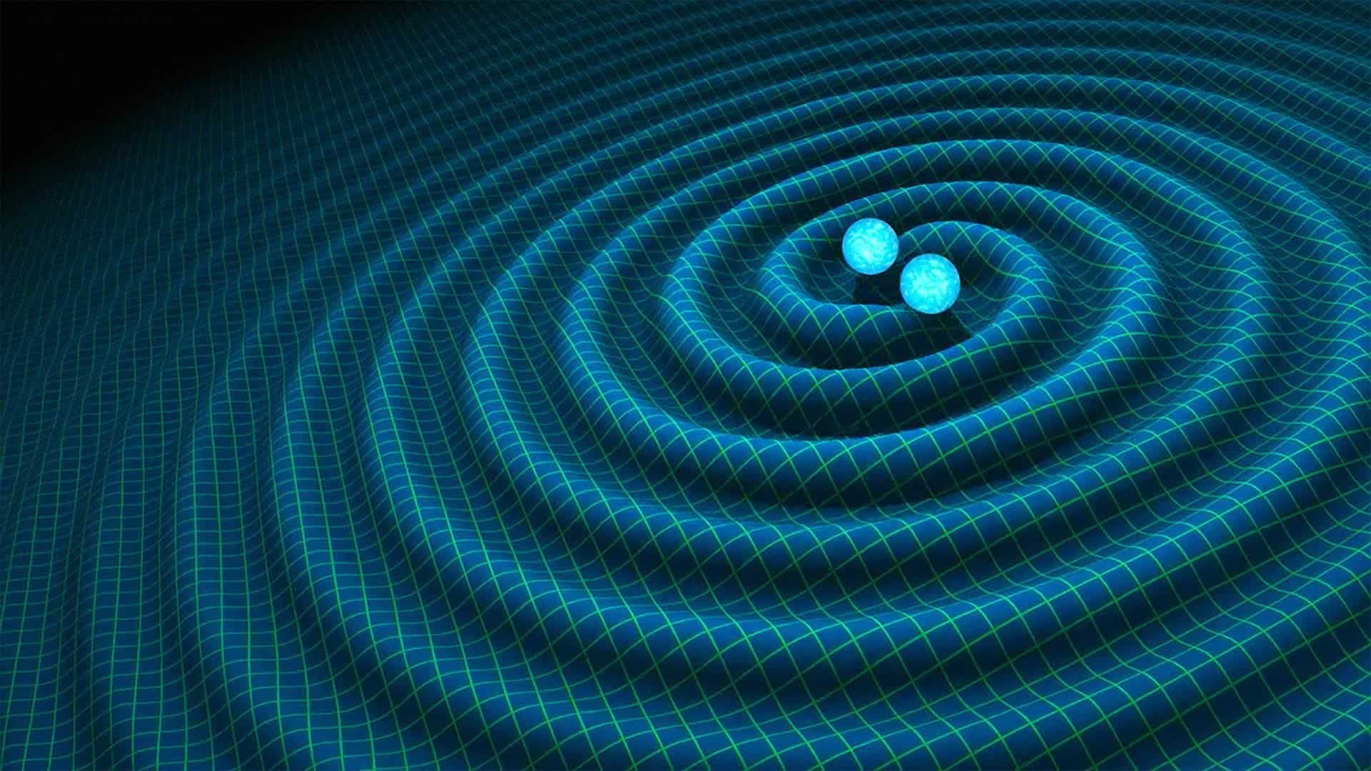 An artist's impression of gravitational waves generated by binary neutron stars. Credit: R. Hurt/Caltech-JPL/EPA.