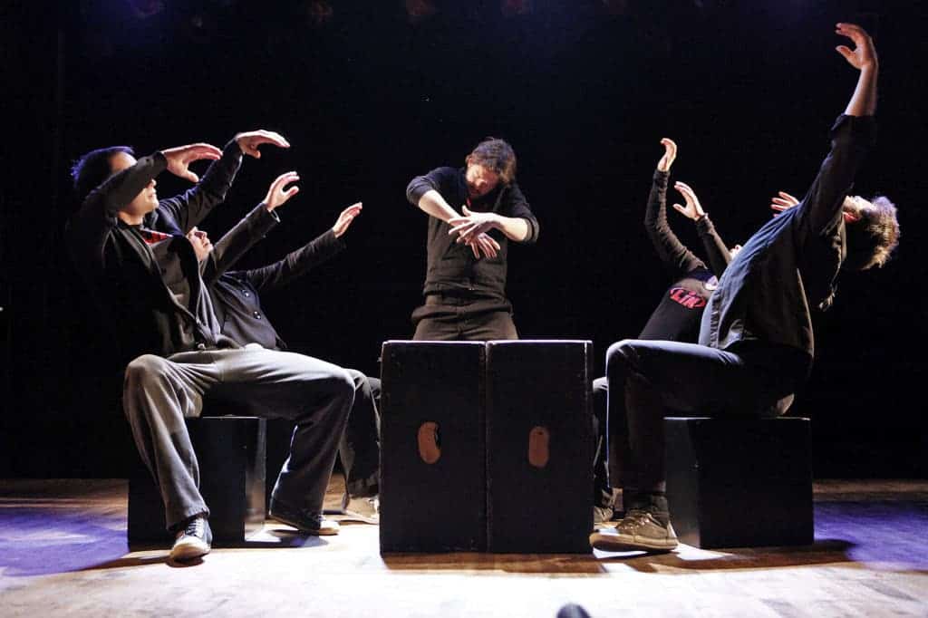 Members of the Montreal Improvisation League performing on stage. Credit: Wikimedia Commons.
