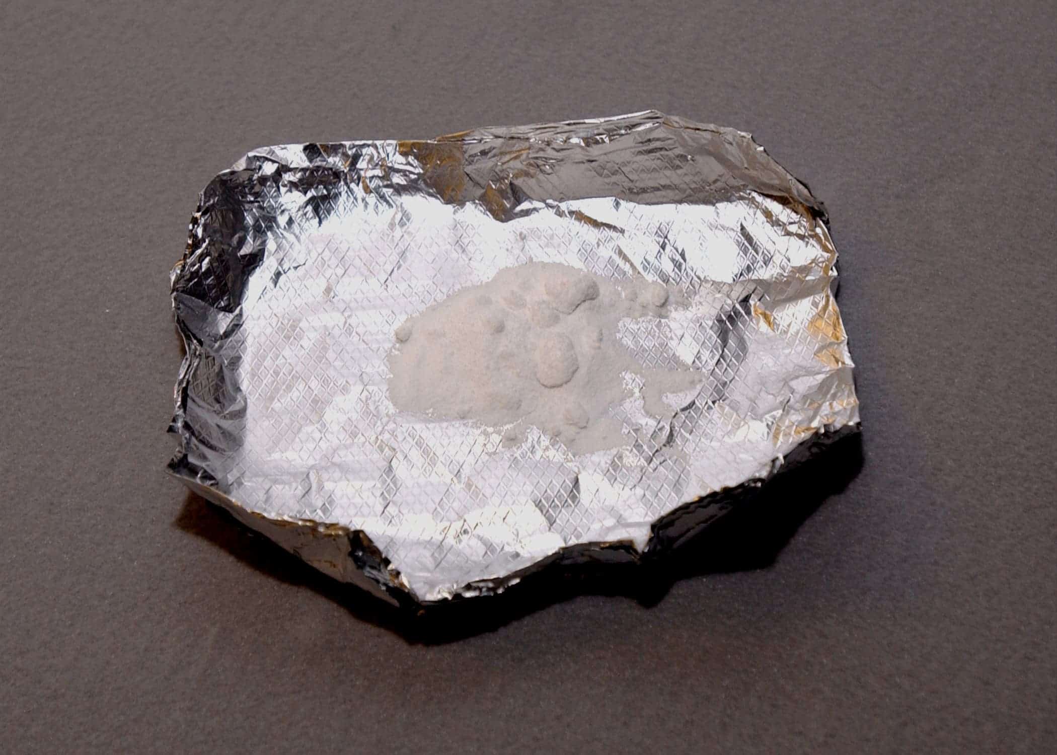 Powder meth in foil. Credit: Wikimedia Commons.