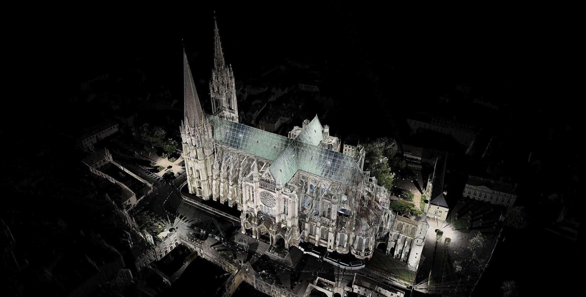 Digital reconstruction of Notre Dame cathedral performed with laser scanners. Credit: Andrew Tallon.