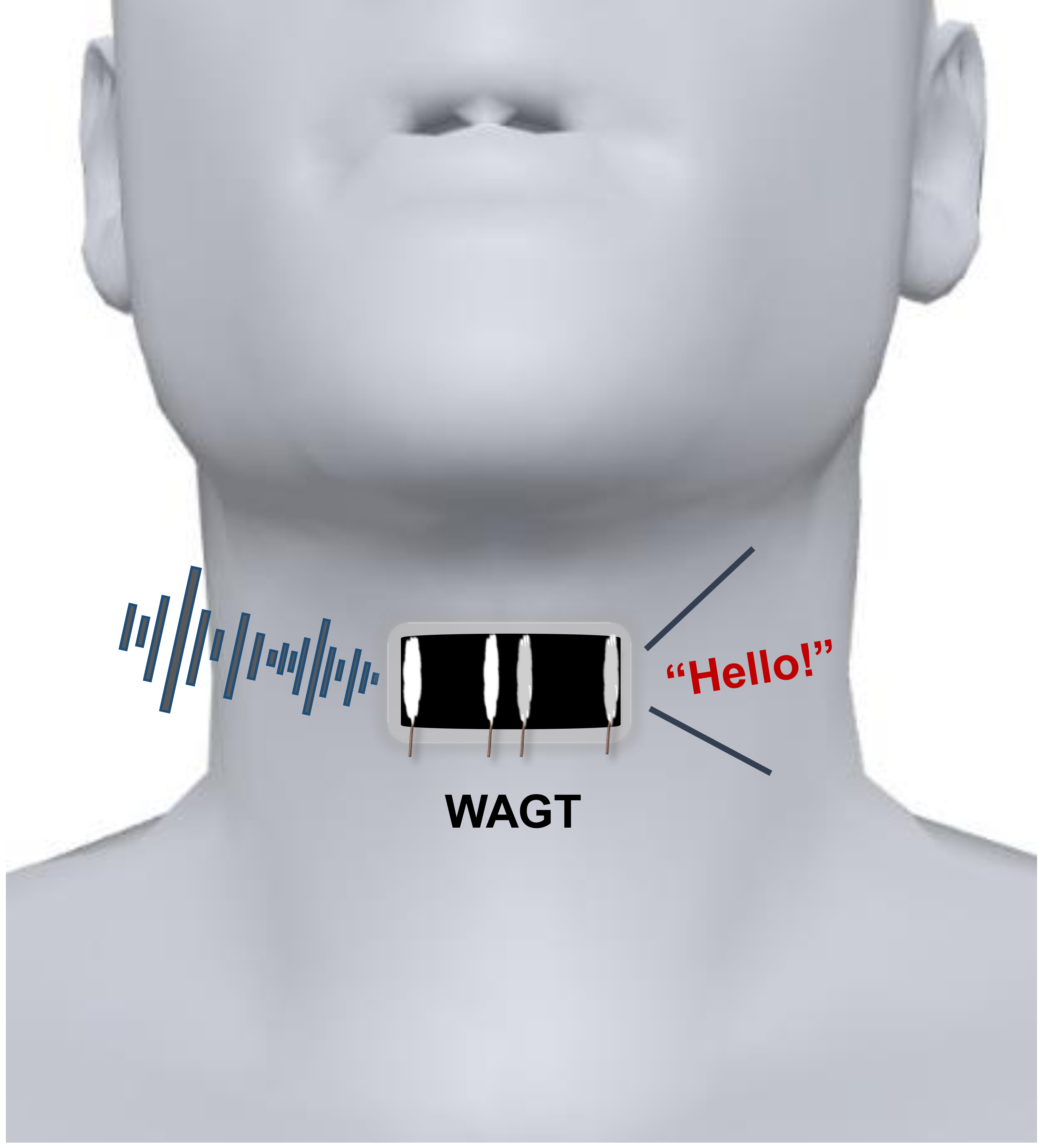 A wearable artificial graphene throat transforms human throat movements into different sounds. Credit: ACS Nano.