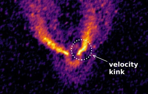 Birthplace of giant planets: Monash astrophysicists discover a baby planet sculpting a disc of gas and dust. Credit: ESO/ALMA.
