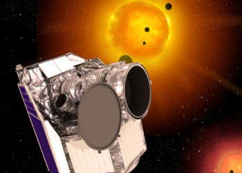 An artist's impression of the CHEOPS telescope--the ESA's first S-Class project which will search for suitable exoplanets for future investigations (ESA)