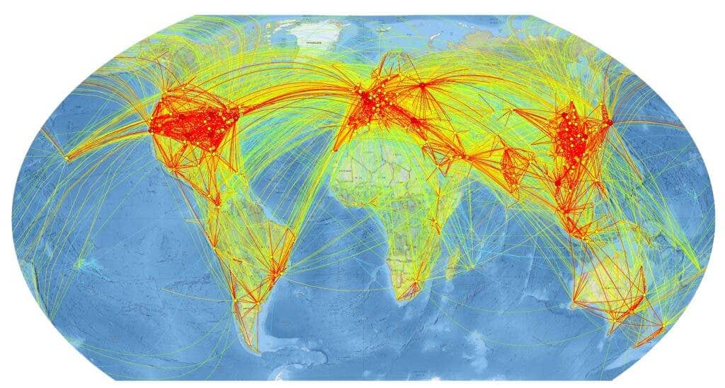 Pre-pandemic flight patterns. ICAO