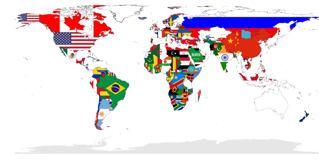 Map of the world's countries
