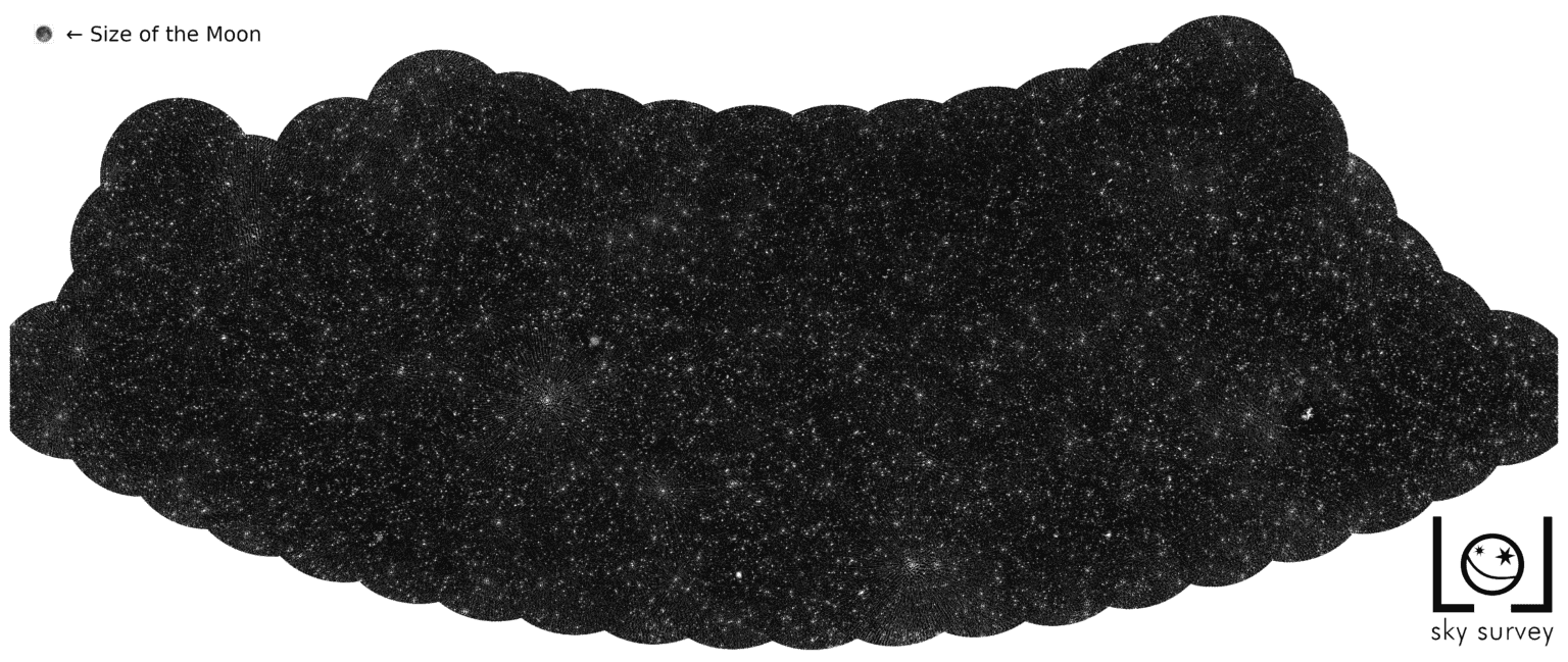 Šī zemas frekvences debess karte atklāj supermasīvo melno caurumu arhīvu