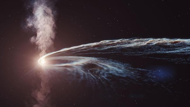Los astrofísicos se sorprendieron al ver un agujero negro ‘eructar’ varios años después de comer