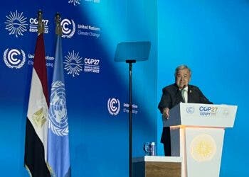 UN Secretary General António Guterres during his opening statement at COP27 in Egypt. Credit: UN.